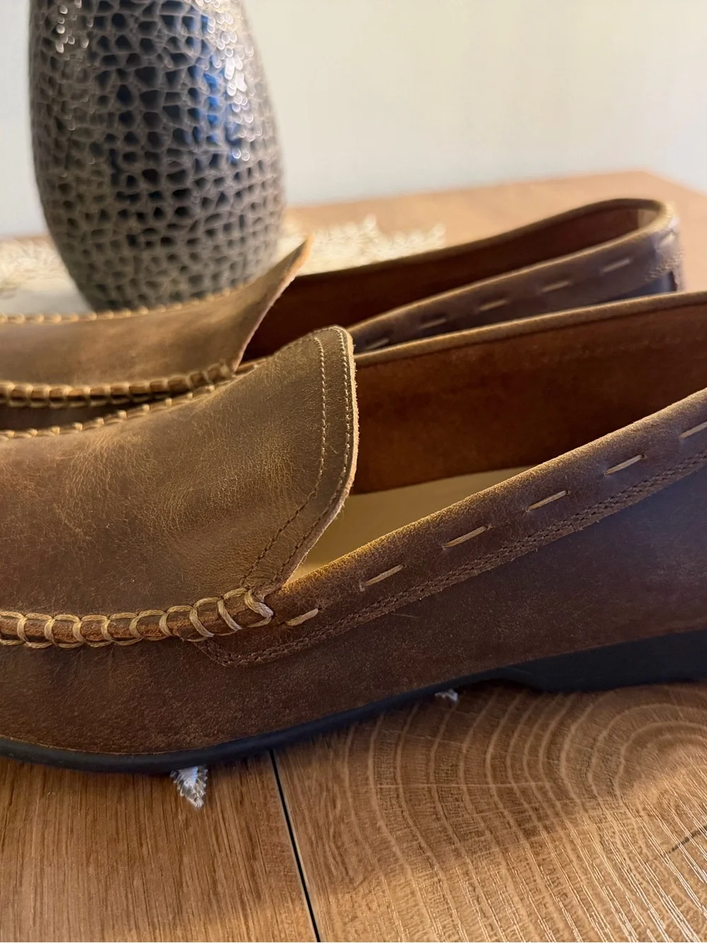 Men’s Frye & Co. Drivers/Loafers Natural Brown Leather Oiled 9.5 M